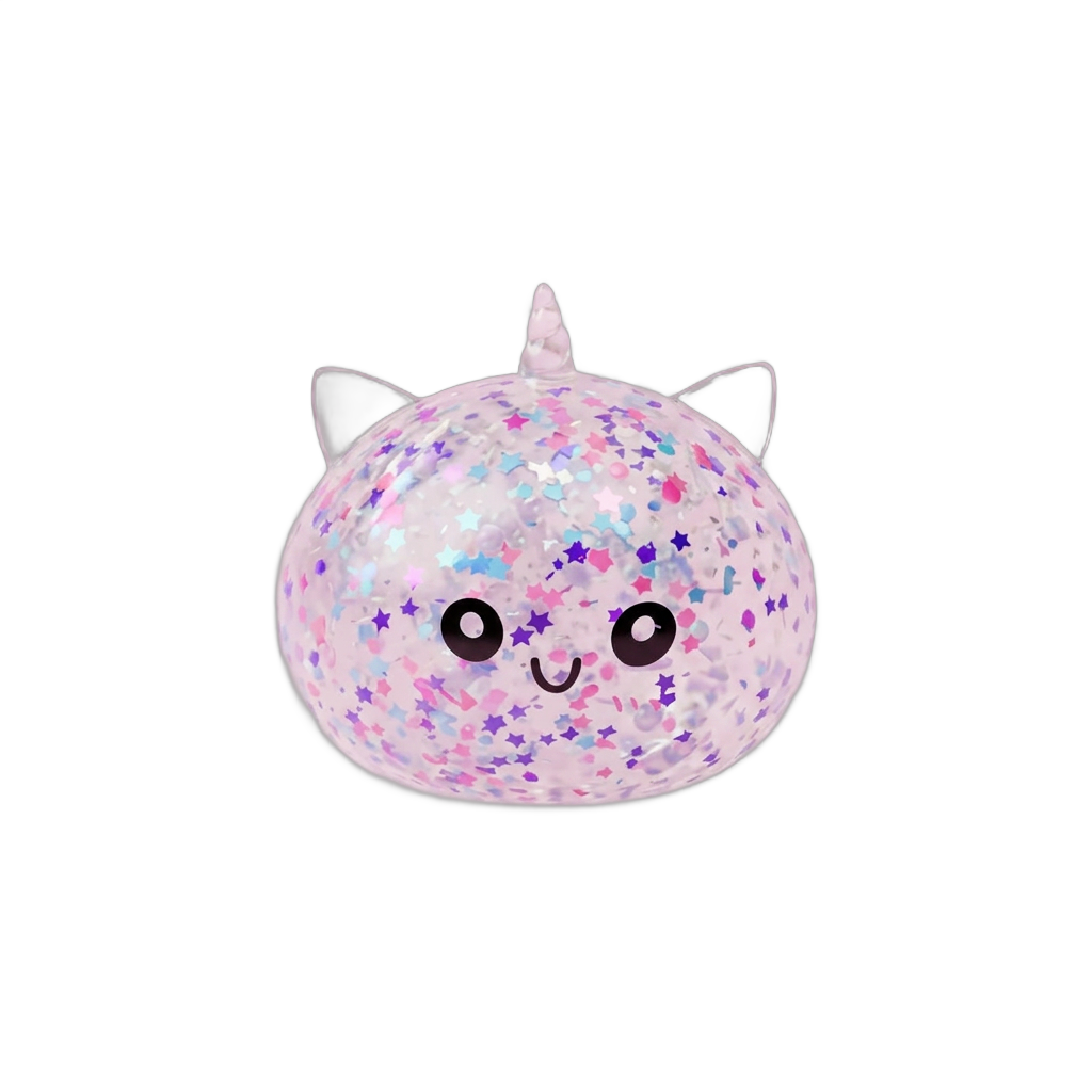 Dumpling Squishy Sparkle Yksisarvinen Valkoinen puristettuna kädessä