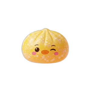 Squishy Dumpling Pingviini Keltainen puristettuna kädessä