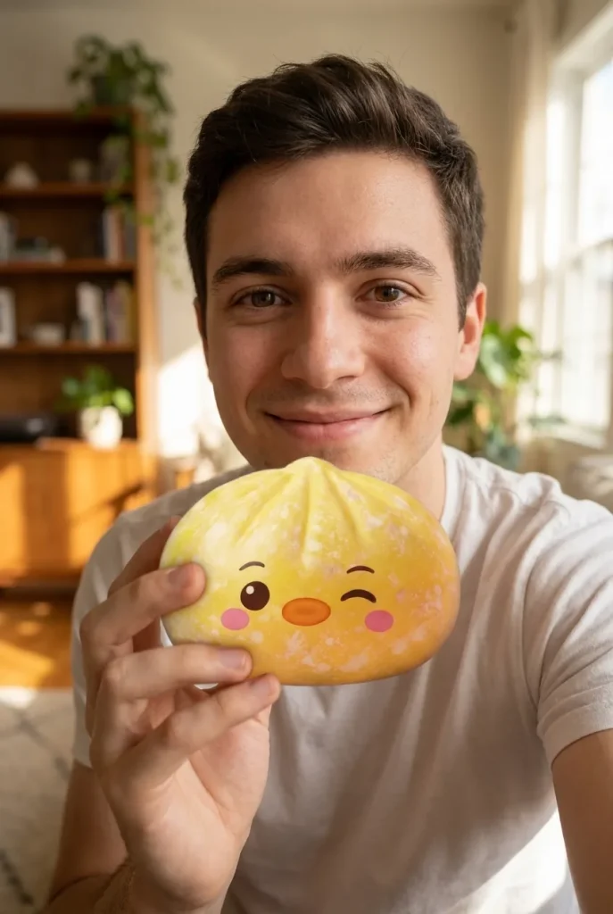 Squishy Dumpling Pingviini Keltainen arjen keskellä