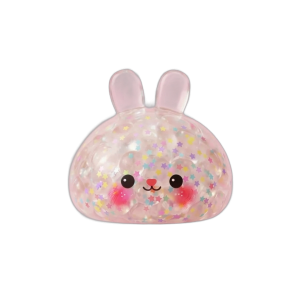 Bunny Dumpling Squishy Konfetti puristettuna kädessä