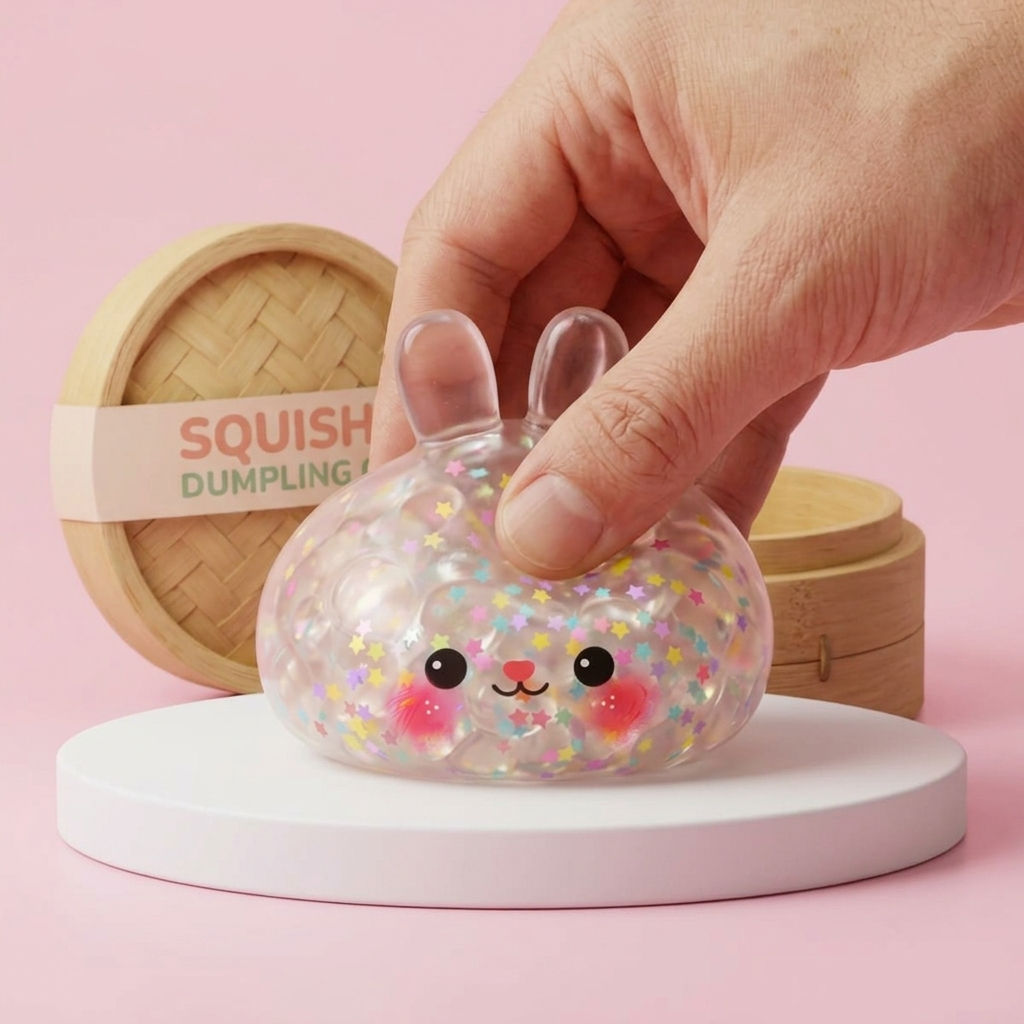 Bunny Dumpling Squishy Konfetti slow rise -efekti toiminnassa