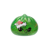 Äkäinen Joulu Dumpling Squishy Glitter Vihreä puristettuna kädessä