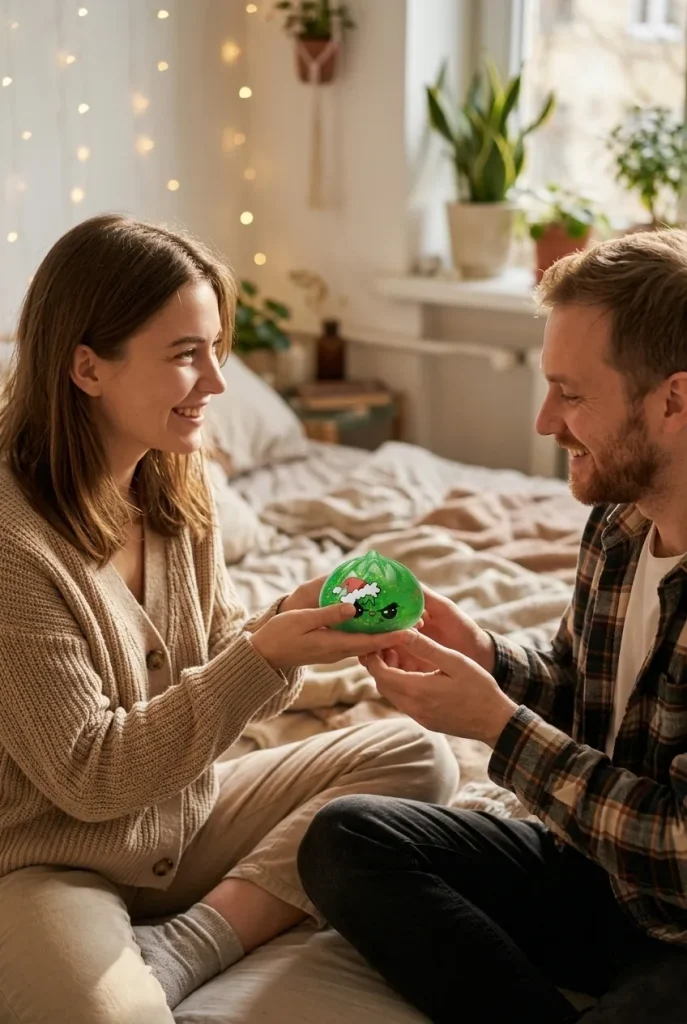 Äkäinen Joulu Dumpling Squishy Glitter Vihreä lahjaideana