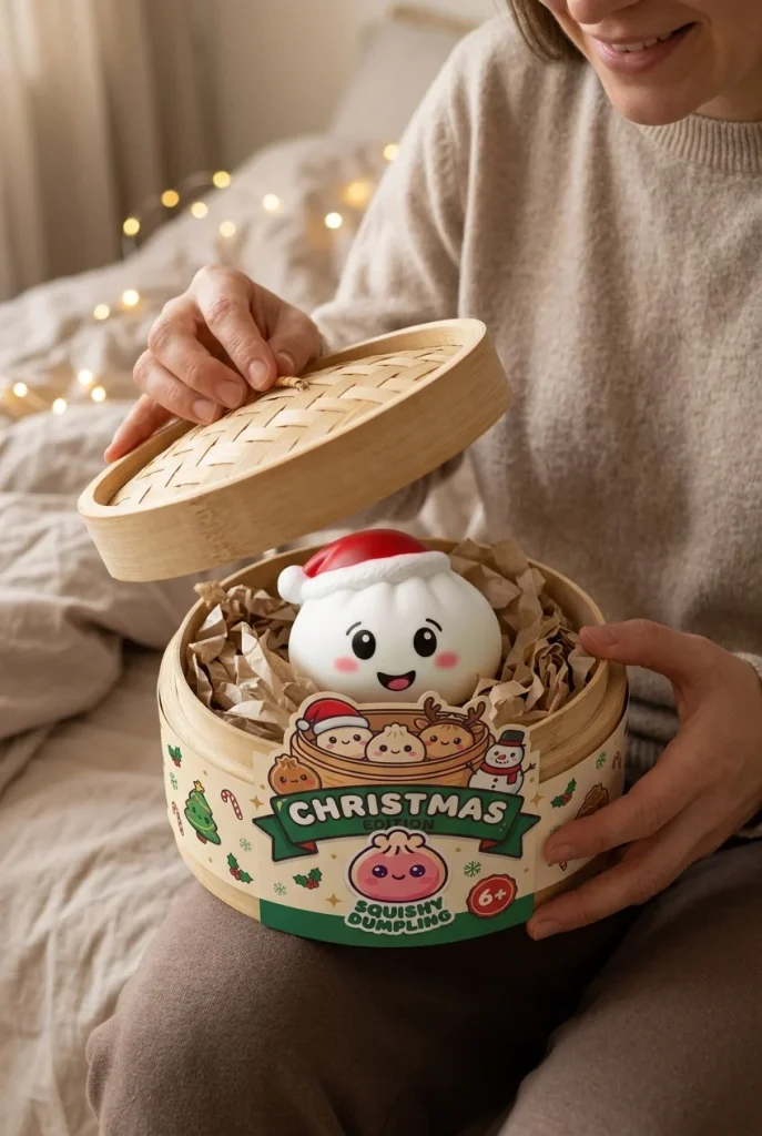 Dumpling Squishy Joulupipo -setti 4 kpl avauksen hetkellä