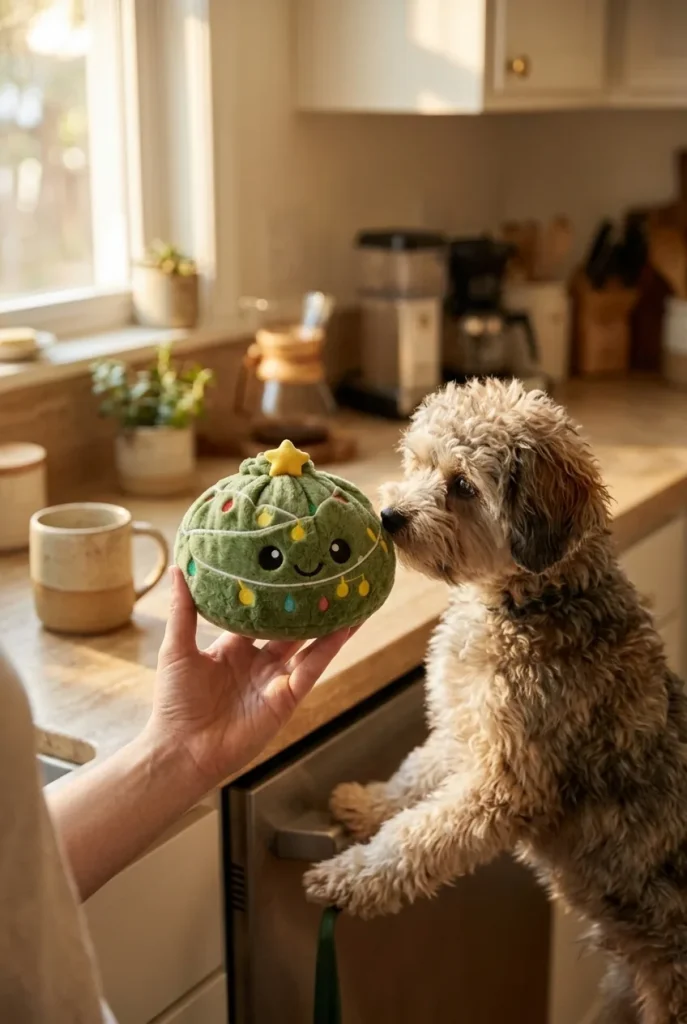 Dumpling Squishy Joulukuusi Kimalteleva pehmolelun seurassa