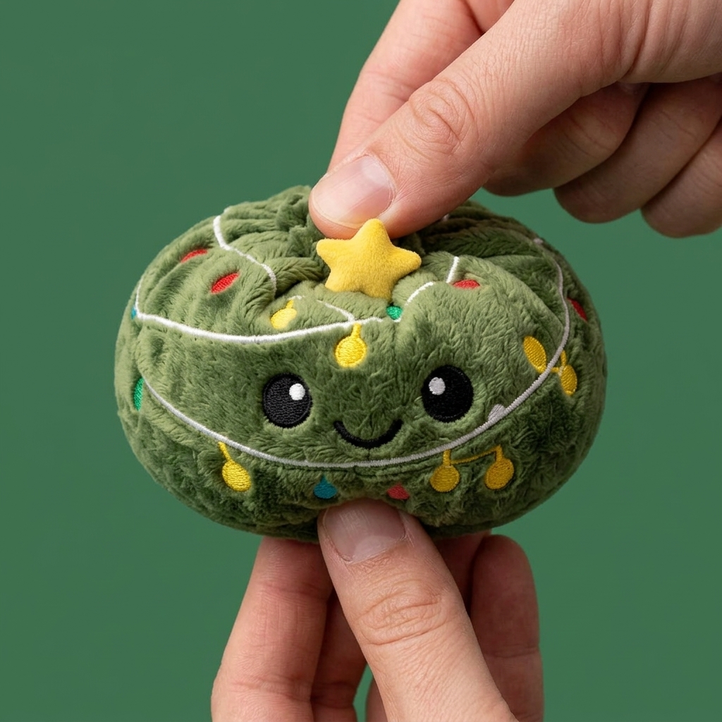 Dumpling Squishy Joulukuusi Kimalteleva slow rise -efekti toiminnassa