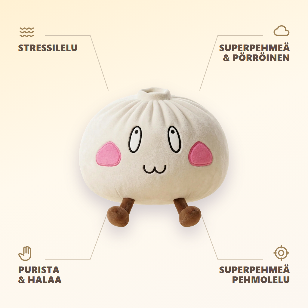 Squishy Dumpling Giant Iloinen Naama infografiikka: tärkeimmät edut