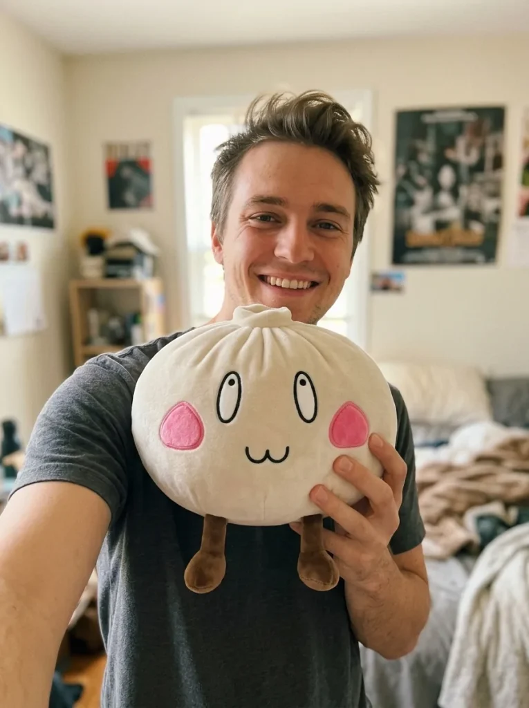 Squishy Dumpling Giant Iloinen Naama arjen keskellä