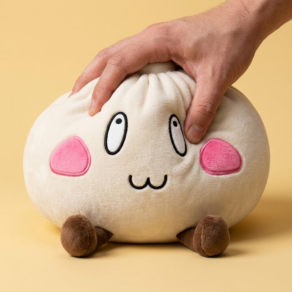 Squishy Dumpling Giant Iloinen Naama slow rise -efekti toiminnassa