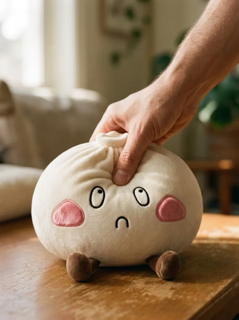 Dumpling Squishy XXL Surullinen Naama puristuksessa