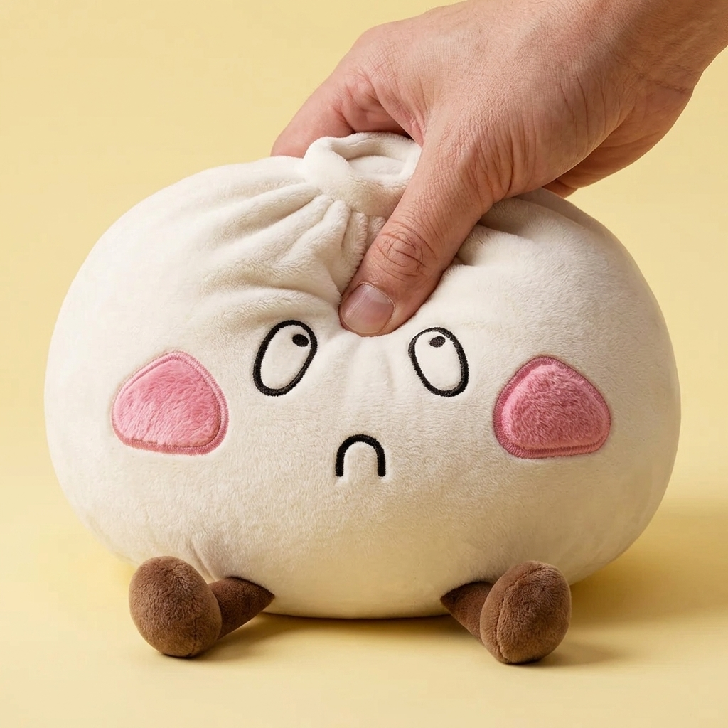 Dumpling Squishy XXL Surullinen Naama slow rise -efekti toiminnassa