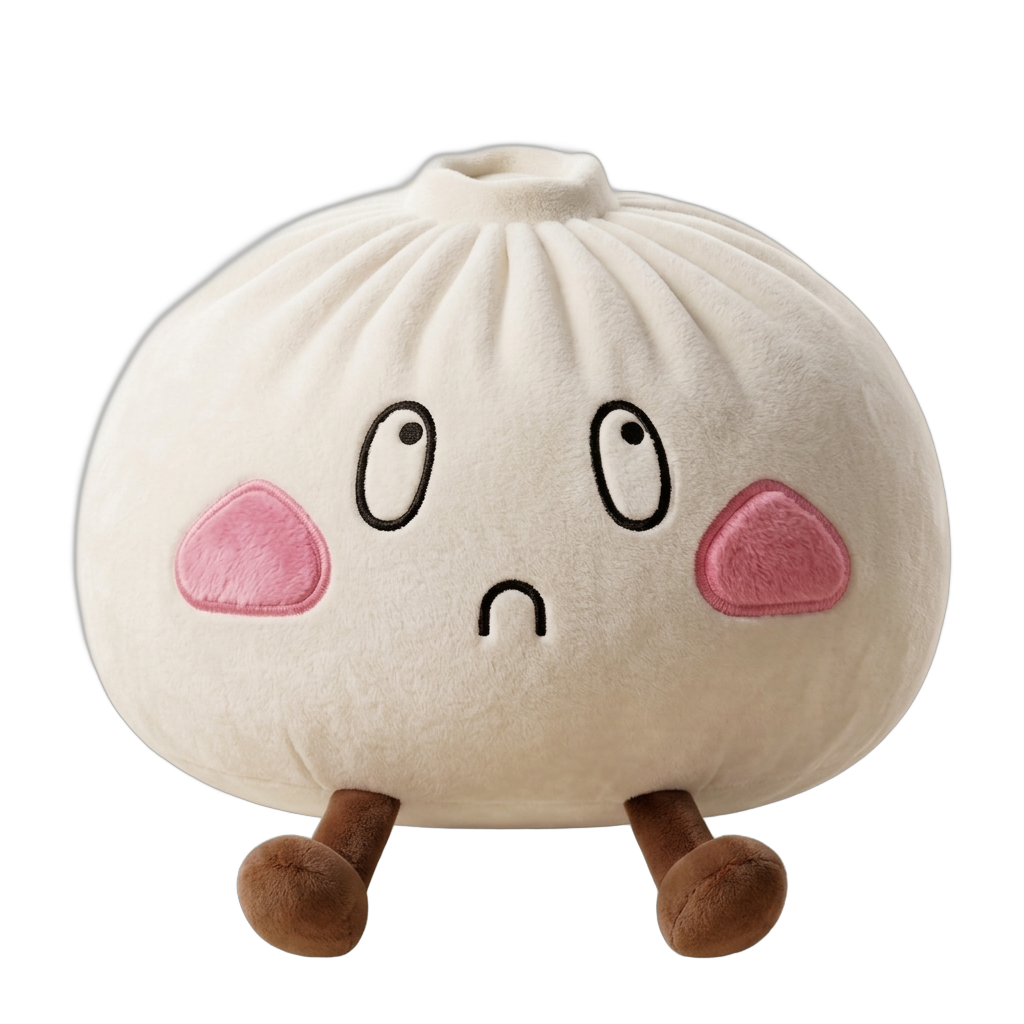 Dumpling Squishy XXL Surullinen Naama puristettuna kädessä