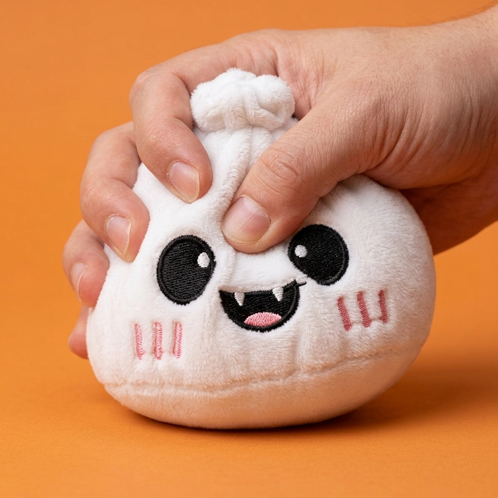 Dumpling Squishy Halloween Haamu Kuutamolla slow rise -efekti toiminnassa