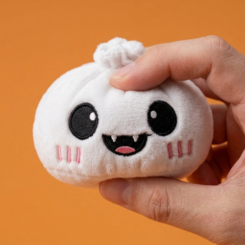 Dumpling Squishy Halloween Haamu Kuutamolla puristettuna kädessä