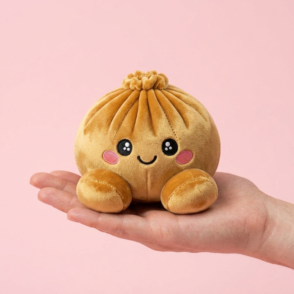 Squishy Dumpling Kuninkaallinen Kulta kädessä — kokovertailu