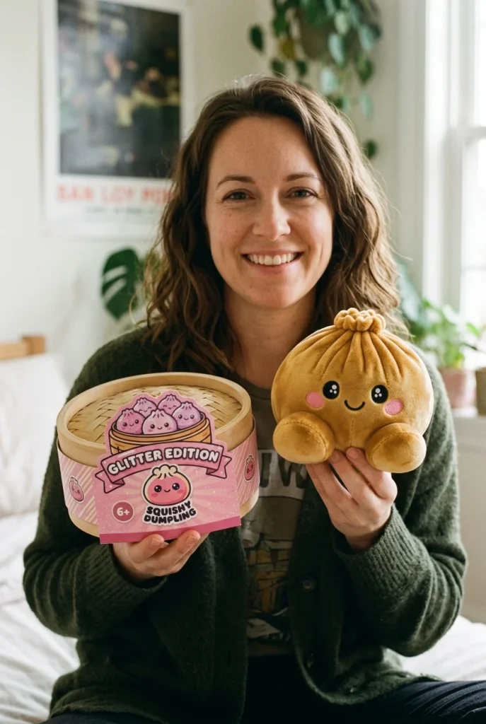 Squishy Dumpling Kuninkaallinen Kulta pakkauksensa kanssa