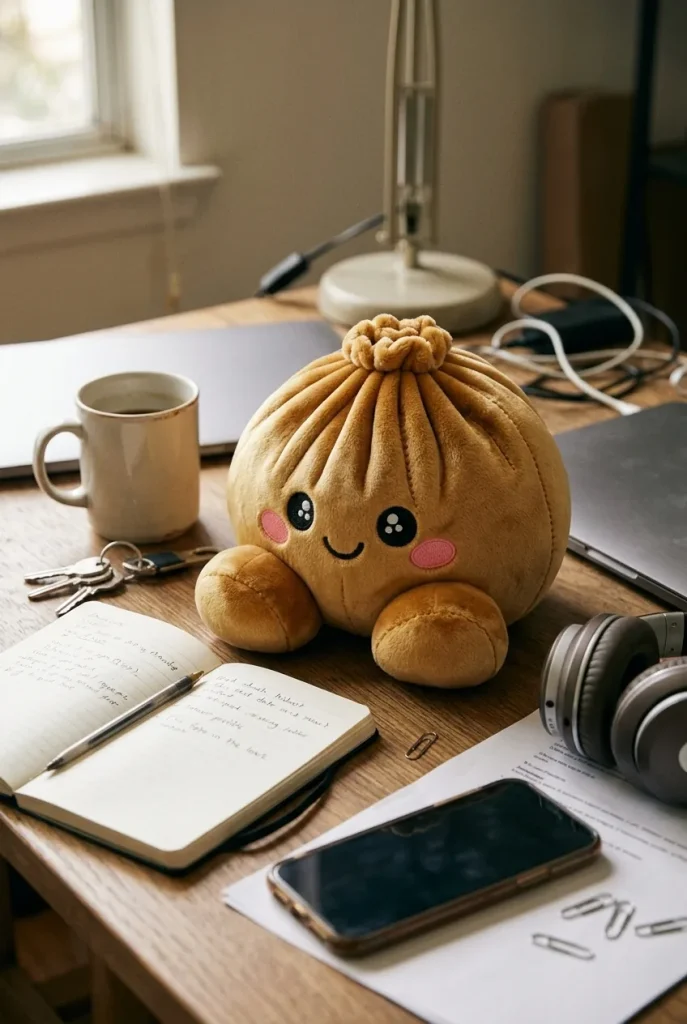 Squishy Dumpling Kuninkaallinen Kulta työpöydällä