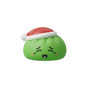 Dumpling Squishy Joulupipo Tonttu Vihreä puristettuna kädessä