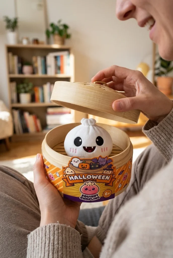 Squishy Dumpling Halloween Karmiva 5 kpl -setti avauksen hetkellä