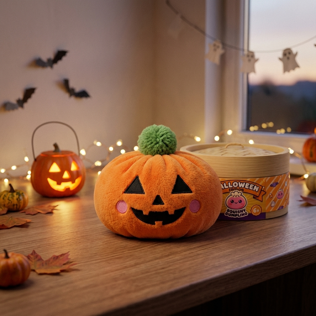 Halloween Kurpitsa Dumpling Squishy arkisessa asetelmassa
