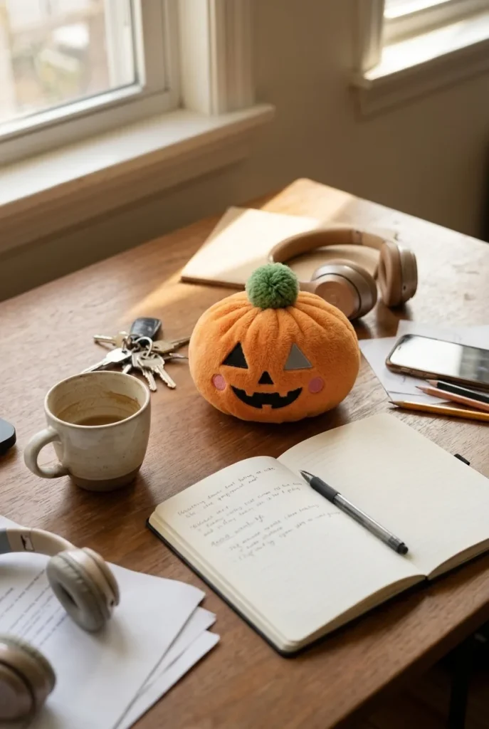 Halloween Kurpitsa Dumpling Squishy työpöydällä