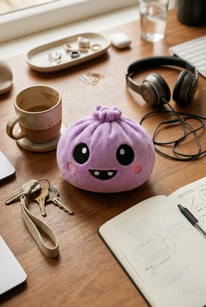 Squishy Dumpling Vampire Halloween Violetti työpöydällä