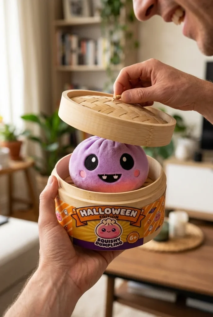 Squishy Dumpling Vampire Halloween Violetti avauksen hetkellä