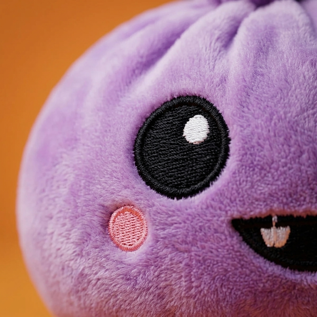Squishy Dumpling Vampire Halloween Violetti makrokuva vaahdon pinnasta