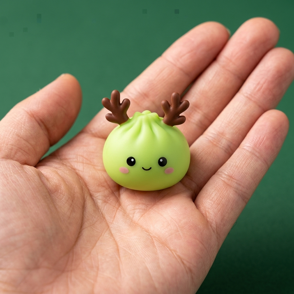 Mochi Dumpling Squishy Joulukalenteri Piparkakku 24 kpl kädessä — kokovertailu