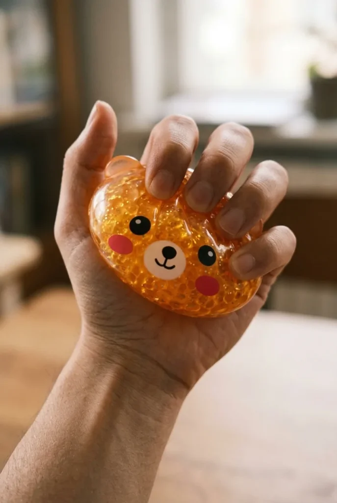 Mystery Glitter Dumpling Squishy Karhu puristuksessa