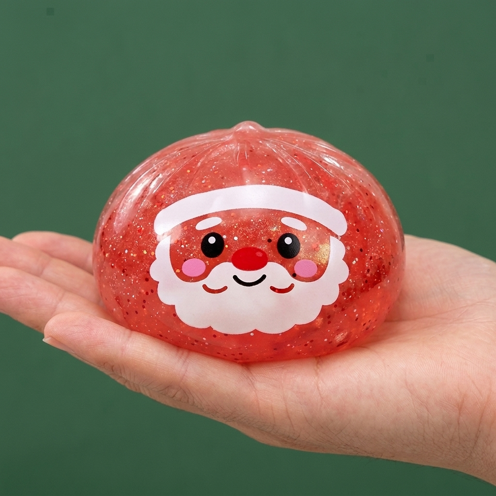 Dumpling Squishy Mystery Candy Joulu kädessä — kokovertailu