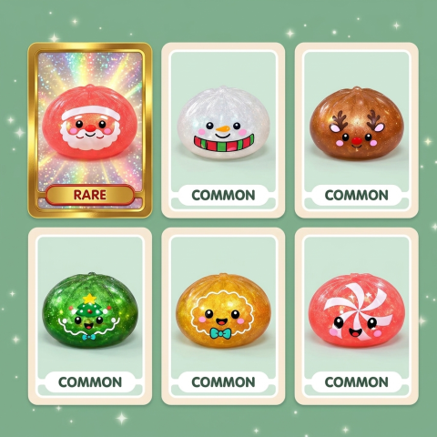 Dumpling Squishy Mystery Candy Joulu puristettuna kädessä