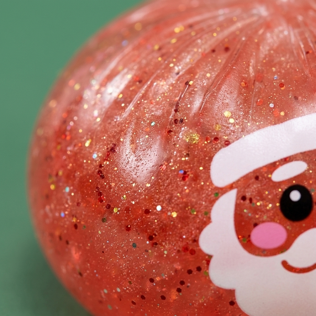 Dumpling Squishy Mystery Candy Joulu makrokuva vaahdon pinnasta
