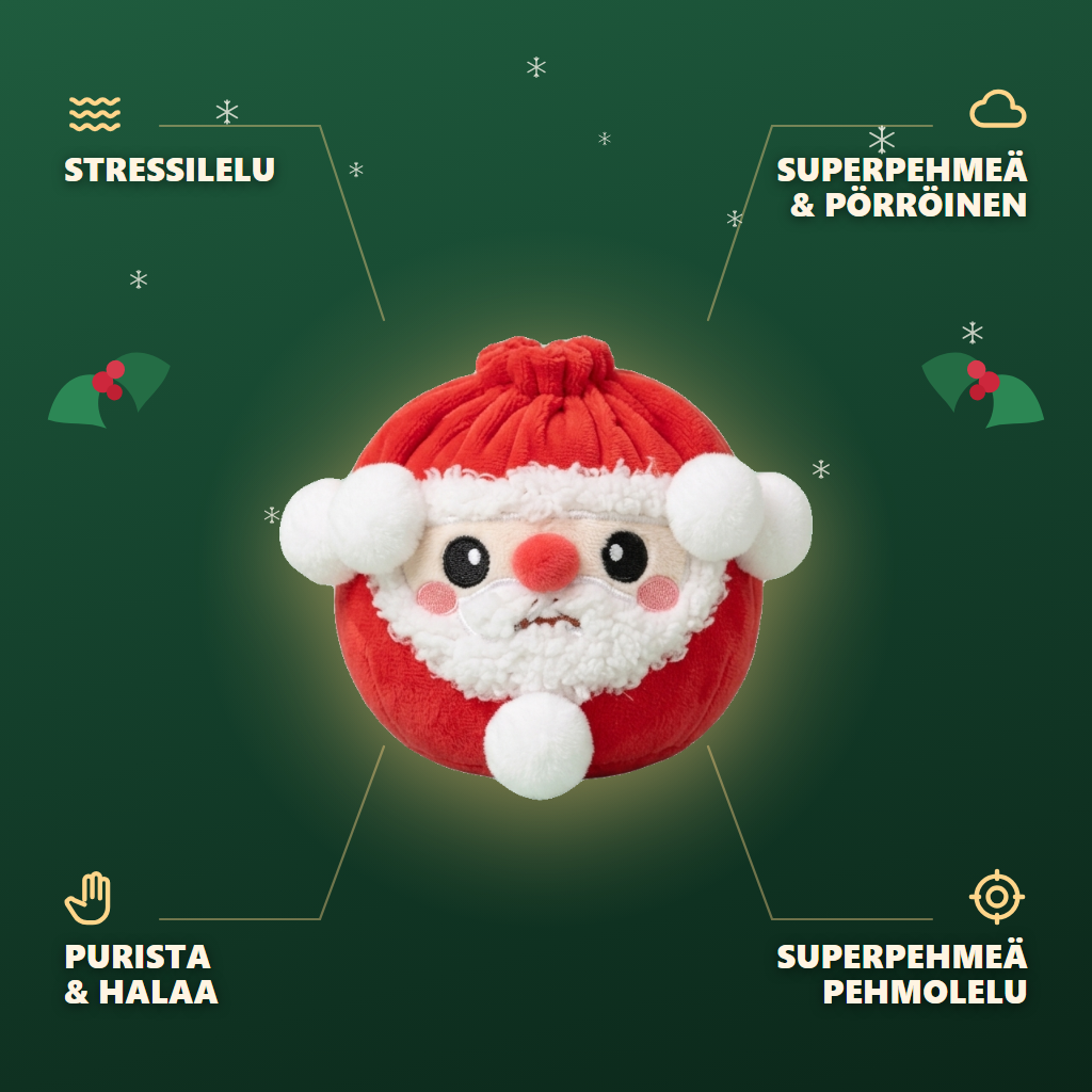 Squishy Dumpling Mystery Joulu -yllätyspehmo infografiikka: tärkeimmät edut