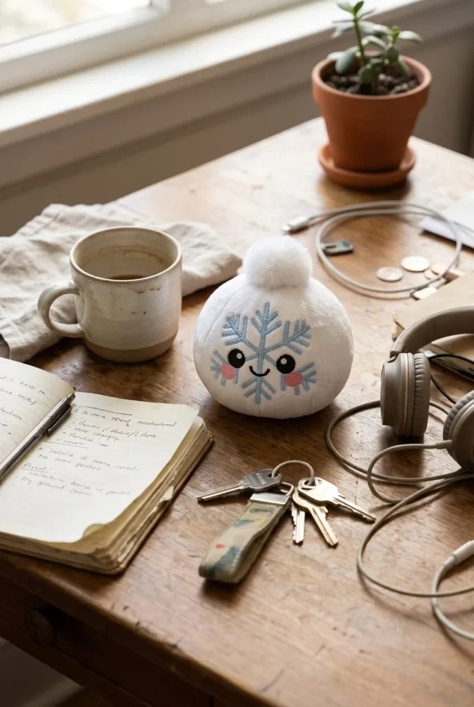 Squishy Dumpling Mystery Joulu -yllätyspehmo työpöydällä
