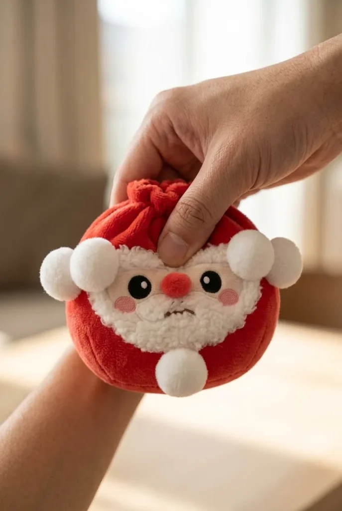 Squishy Dumpling Mystery Joulu -yllätyspehmo puristuksessa