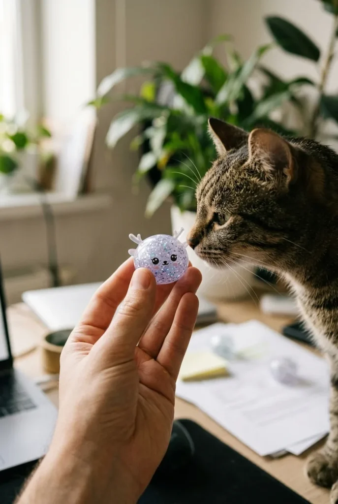 Glitter Dumpling Squishy Mystery Poro pehmolelun seurassa