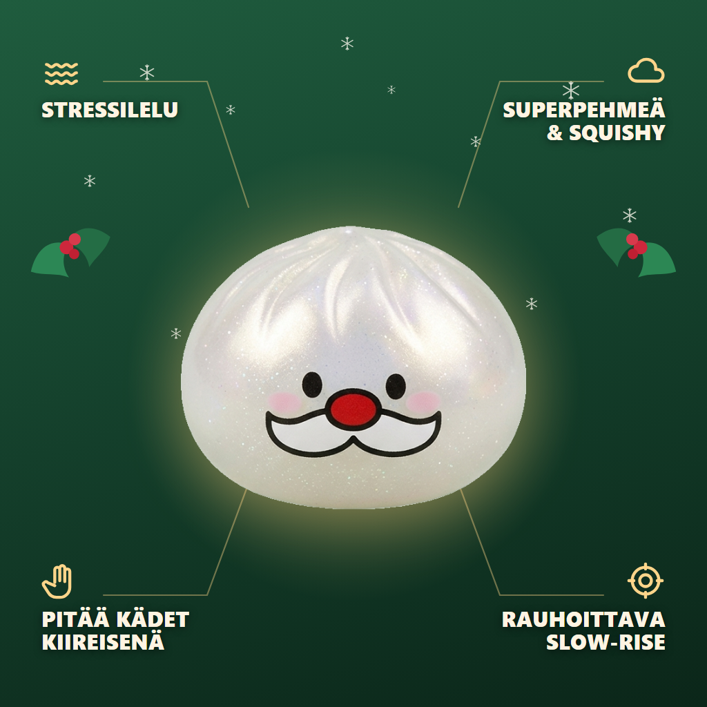 Dumpling Squishy Mystery Joulupukin Viikset infografiikka: tärkeimmät edut