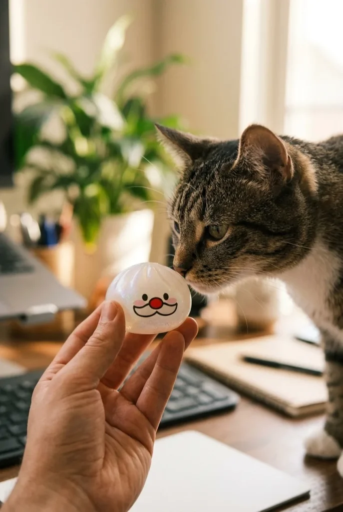 Dumpling Squishy Mystery Joulupukin Viikset pehmolelun seurassa