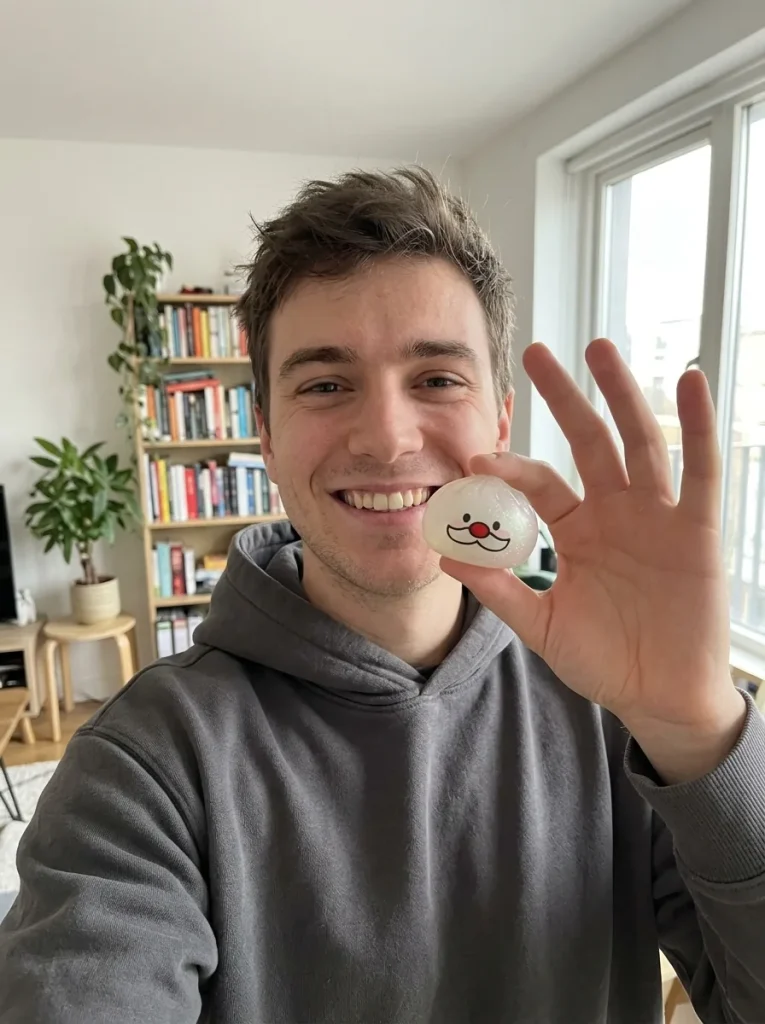 Dumpling Squishy Mystery Joulupukin Viikset arjen keskellä