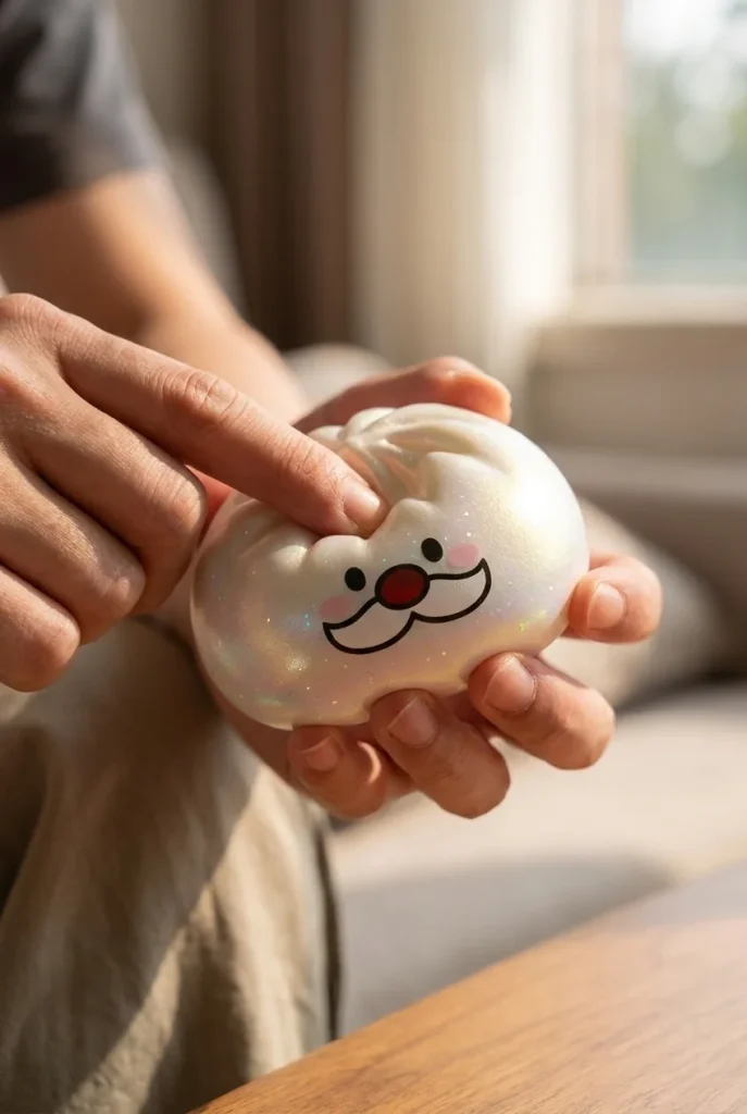 Dumpling Squishy Mystery Joulupukin Viikset puristuksessa
