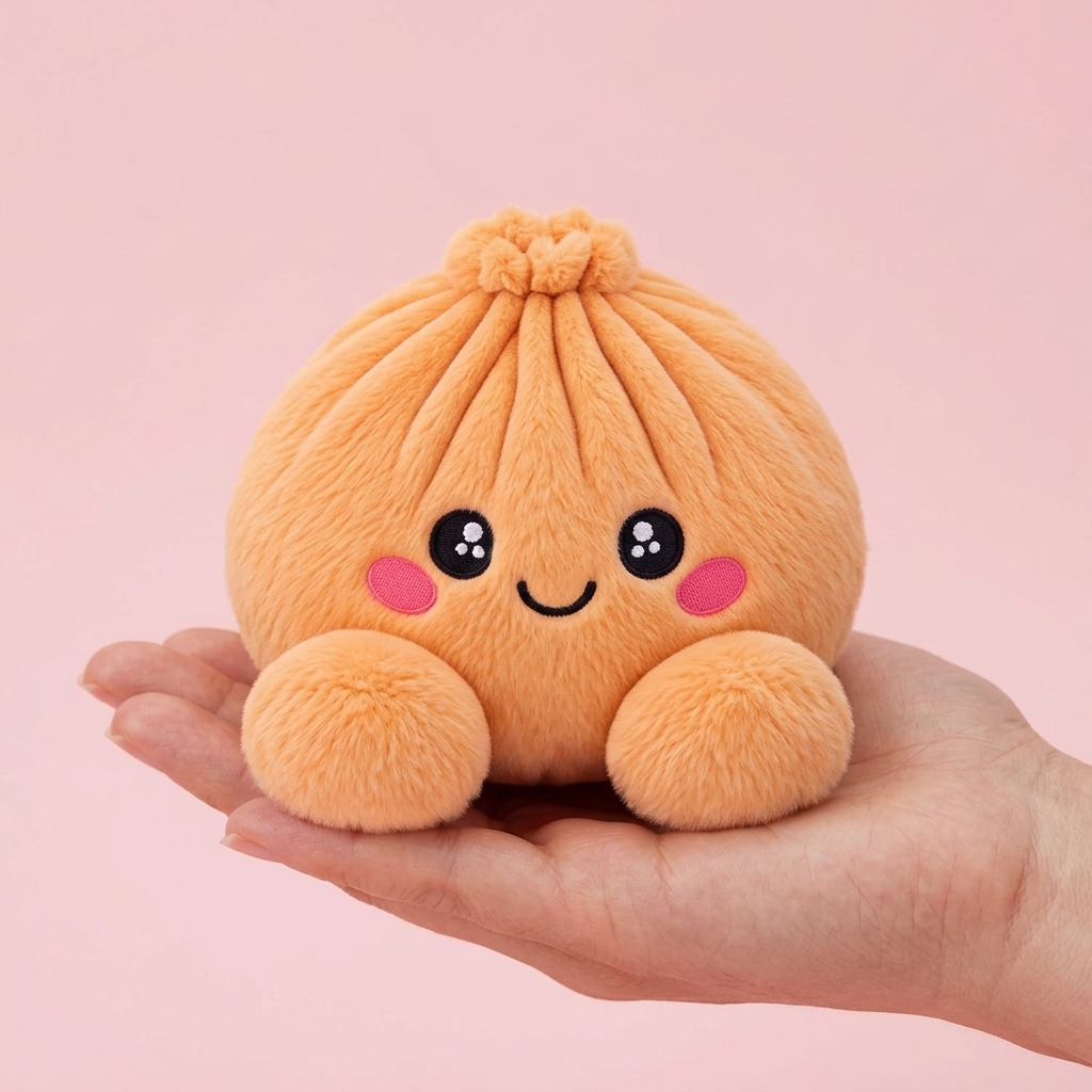 Squishy Dumpling Orange Mandariini kädessä — kokovertailu