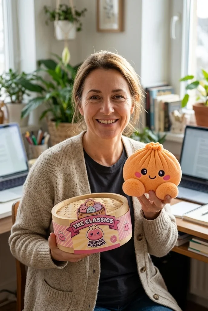 Squishy Dumpling Orange Mandariini pakkauksensa kanssa