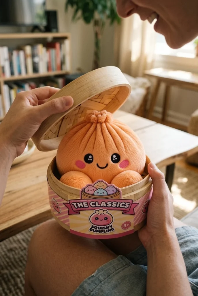Squishy Dumpling Orange Mandariini avauksen hetkellä
