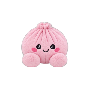 Dumpling Squishy Pioni Pinkki Pehmolelu puristettuna kädessä