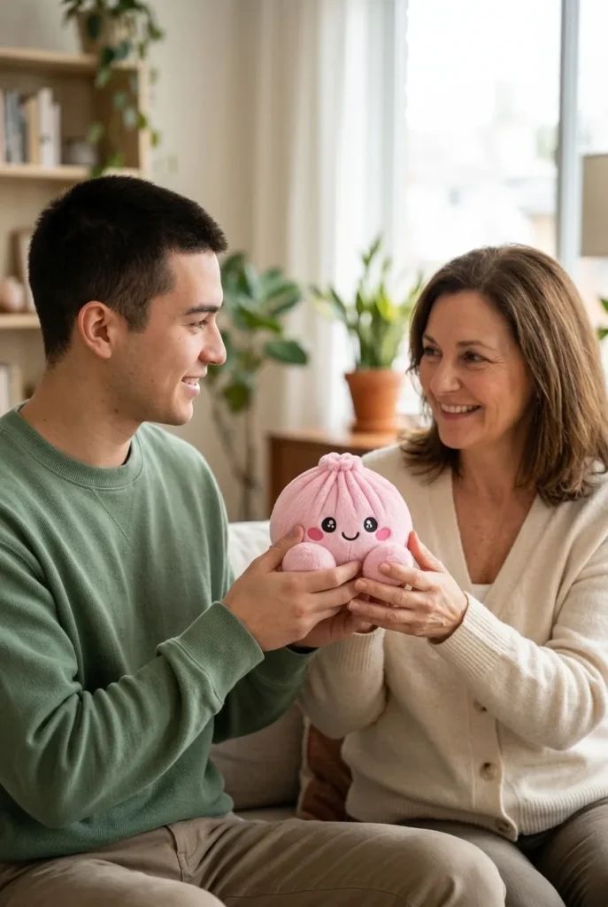 Dumpling Squishy Pioni Pinkki Pehmolelu lahjaideana