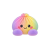 Rainbow Dumpling Squishy Pastellisävyt puristettuna kädessä