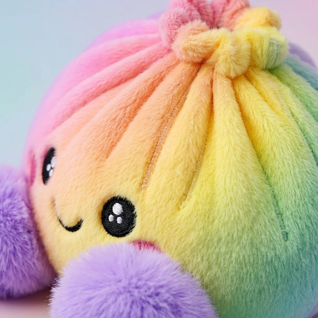 Rainbow Dumpling Squishy Pastellisävyt makrokuva vaahdon pinnasta
