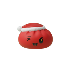 Dumpling Squishy Joulupipo Punainen puristettuna kädessä