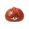 Glitter Dumpling Squishy Punainen Poro puristettuna kädessä